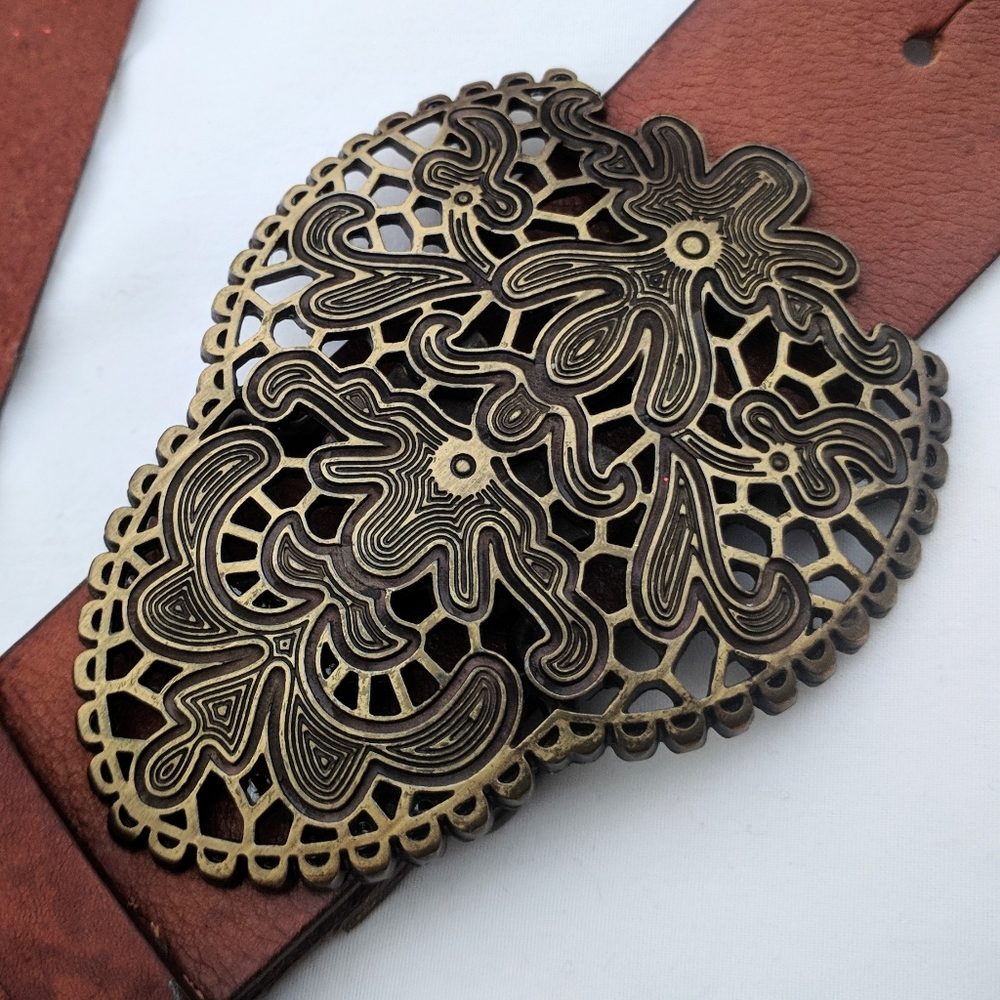 FABIO CORTI Brown leather belt